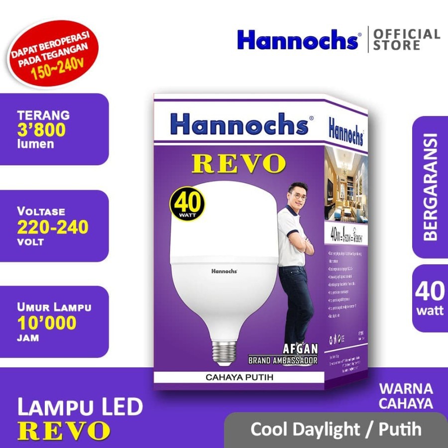 HANNOCHS Lampu LED REVO 40 WATT - Cahaya Putih - Garansi 1 Tahun