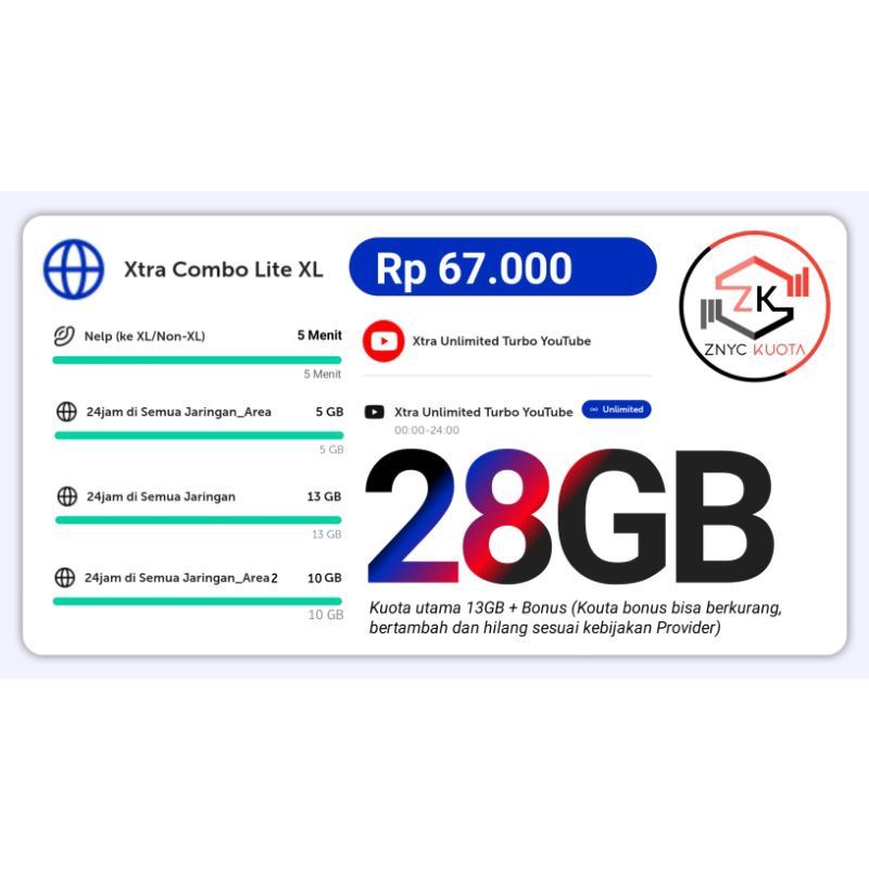 Voucher XL 28GB langsung di gosokan via chat