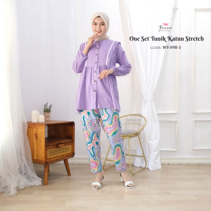 Setelan Tangan Panjang Wanita FOREVER SWEET Bahan Premium Setelan Renata WV-098-3/Pakaian Wanita/setelan katun/