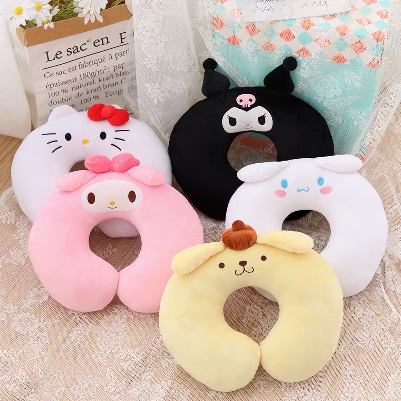 BANTAL LEHER CINNAMOROLL MELODY PURIN HELLO KITTY KUROMI NECK PILLOW TRAVEL FASHION IMPOR