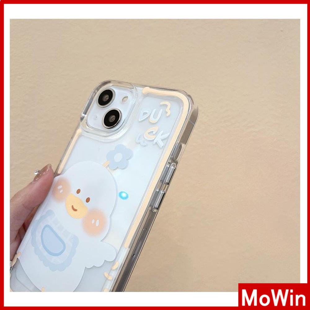 iPhone Case Clear Case Soft Thick TPU Shockproof HD Super Transparent Protection Camera Plating Button Duck Cute For iPhone 13 Pro Max iPhone 12 Pro Max iPhone 11 iPhone 7Plus