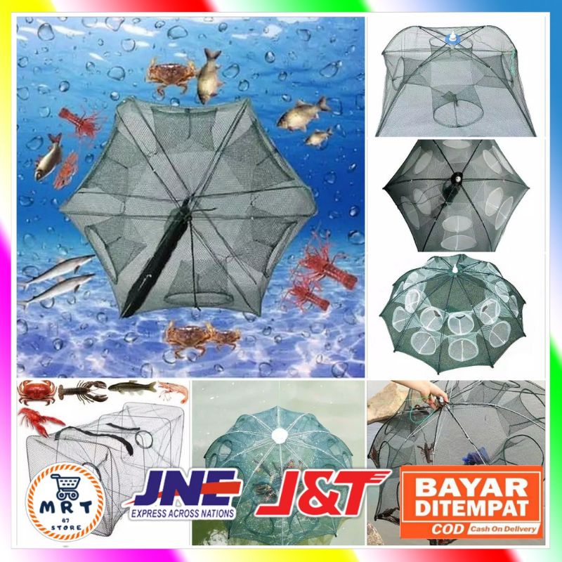 [COD]✅ Jaring Ikan Udang Kepiting Perangkap Ikan Udang Bubu Jala Model Payung Murah Terlengkap