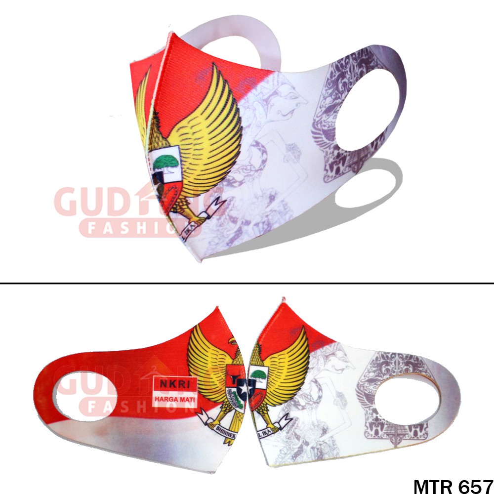 Masker Kain Hijab dan Scuba Tebal Non Medis Merah Putih Garuda Indonesia - MTR 657