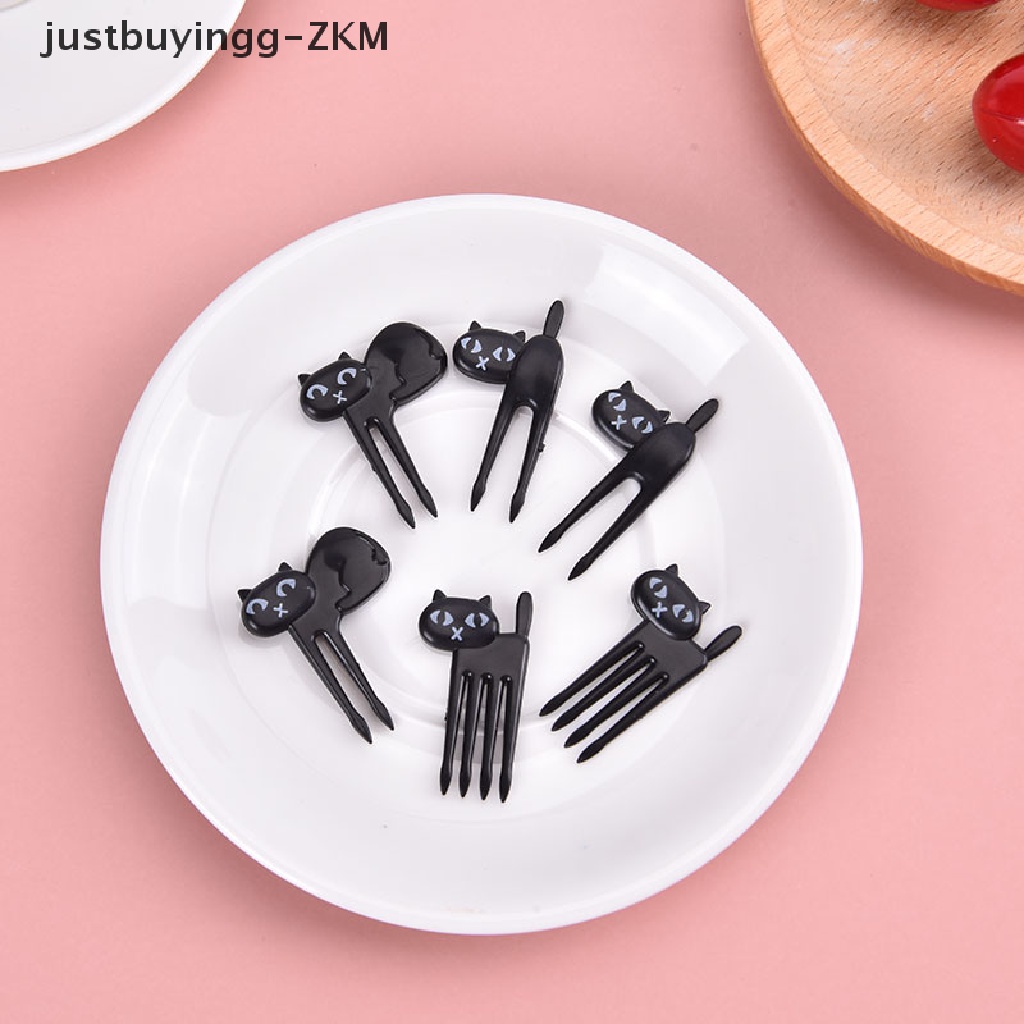 [justbuyingg] Fruit Fork Mini Cartoon Kids Food Fruit Pick Toothpick Party Decor Random Color [zkm]