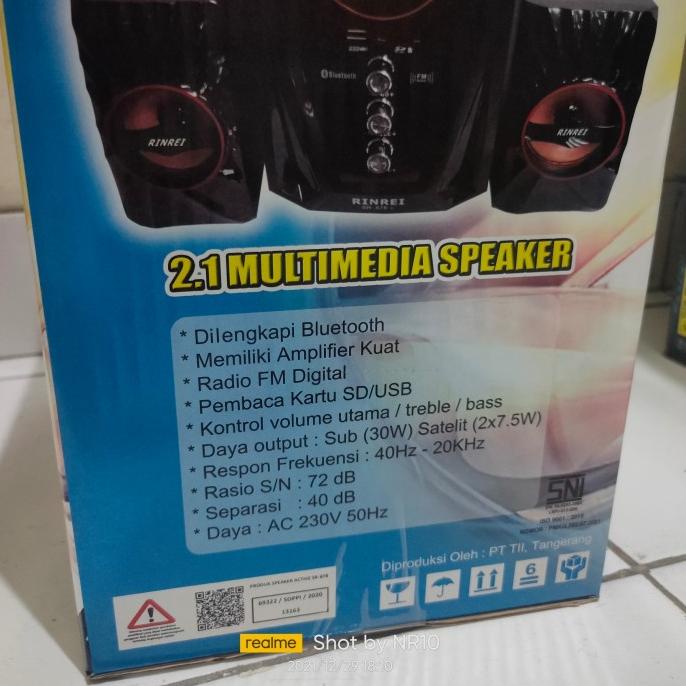 TERLARIS - RINREI SR 878 C SPEAKER AKTIF SUBWOOFER BASS BOOSTER BLUETOOTH - SPEAKER BLUETOOTH RINREI SR-878C - USB - RADIO | FMS
