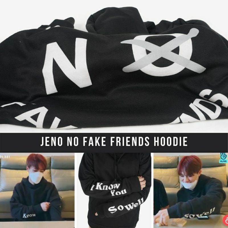 Jaket Sweater Hoodie KPOP Korea Jeno NCT No Fake Friends