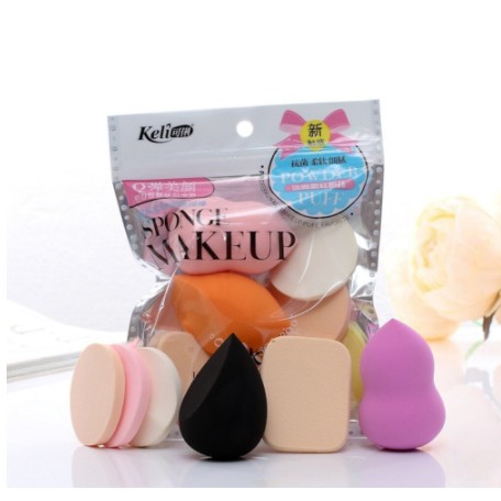 JY sponge K586 Spons Make up 1 Set Isi 6 Pcs / Spons Foundation Pembersih / Make Up