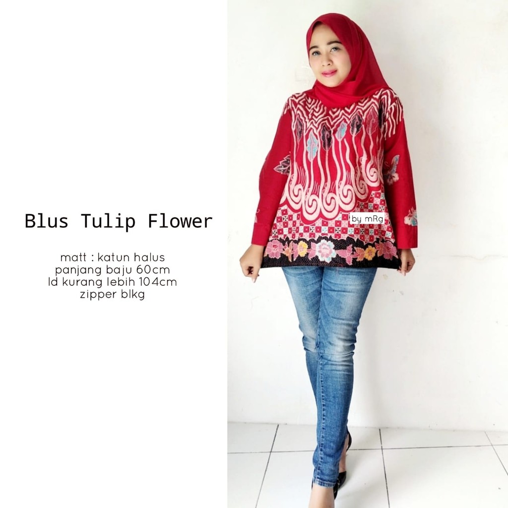 ATASAN BATIK WANITA,BLUS BATIK MODERN,BATIK SOLO MURAH