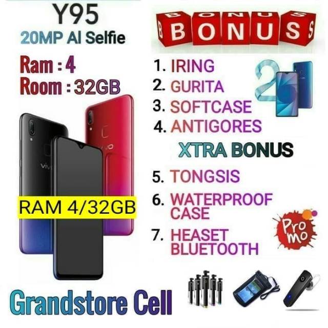 VIVO Y95 RAM 4/32 GB GARANSI RESMI VIVO INDONESIA
