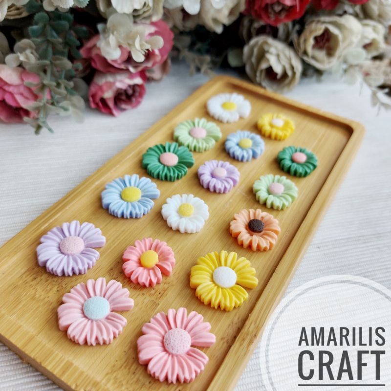 [10Pcs] Resin Clay - Gerbera Flowers