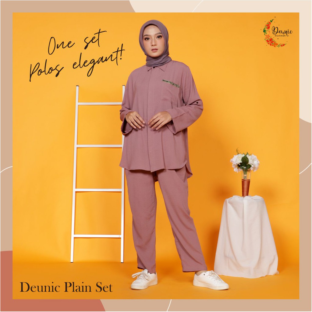 Setelan Wanita Deunic Plain Rayon Polos / Fashion Muslim Premium Termurah By deunicmuslimah.official