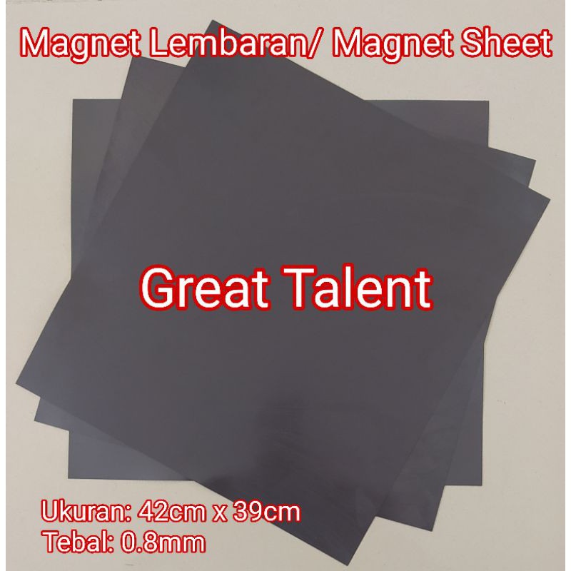 Magnet Lembaran 42cm x 39cm. Tebal 0.8mm - Magnet Sheet Rubber Karet Fleksibel  Murah - 1 Lembar