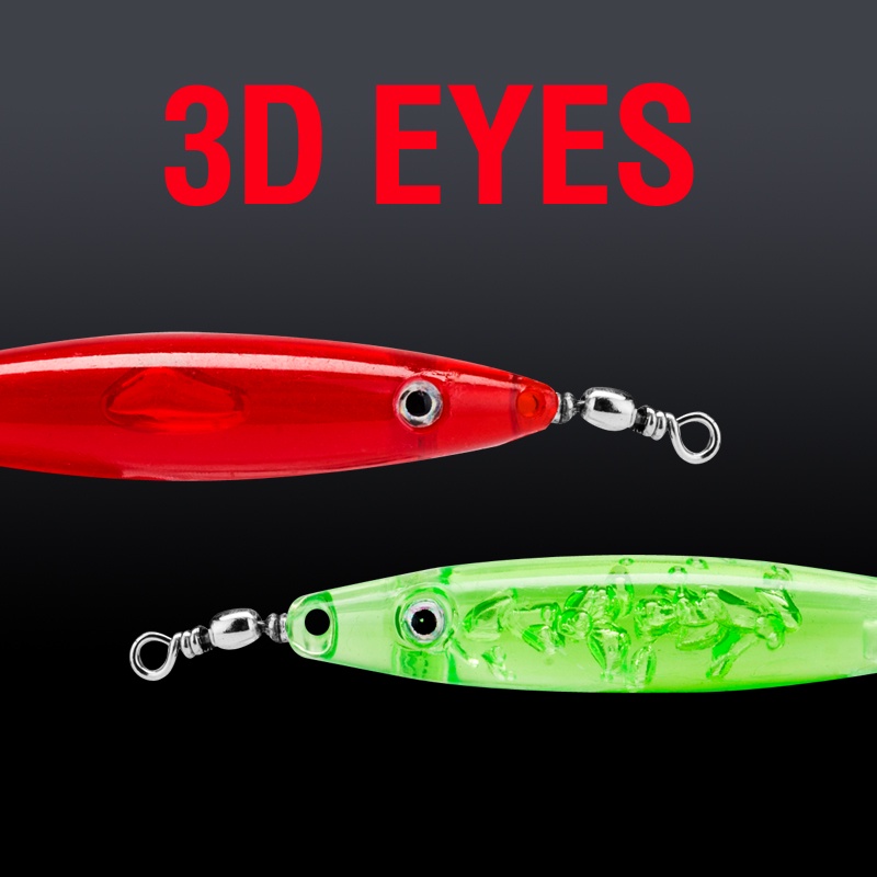 1pc Umpan Pancing Hardlure Bentuk Cumi-Cumi Mata 3D Luminous 8 Warna 6cm / 5g