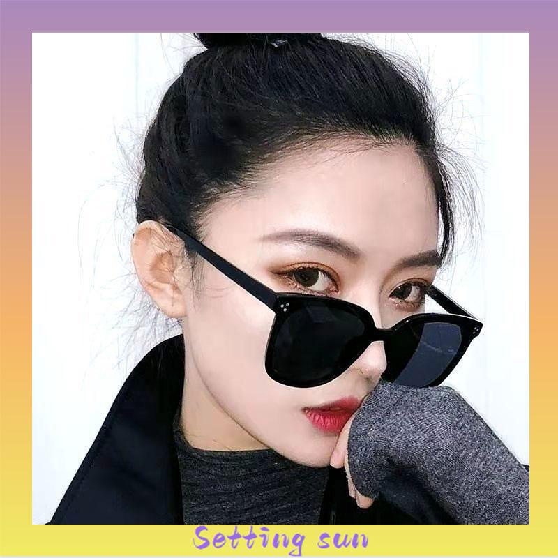 Kacamata Kotak Hitam Korean Fashion Sunglassess Wanita/Pria Unisex TN