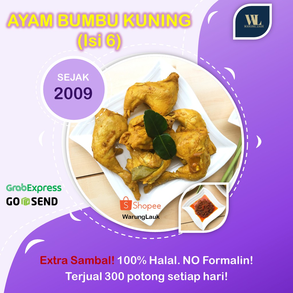 

AYAM BUMBU KUNING FROZEN RASA GURIH ISI 6 + EXTRA SAMBAL