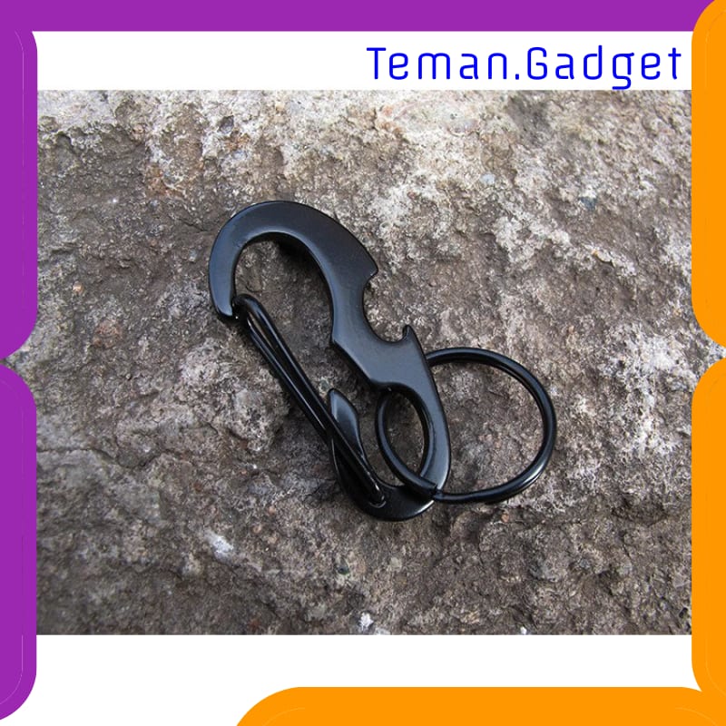 TG-ID001 BLACK BEETLE EDC CARABINER STAINLESS STEEL WITH BOTTLE OPENER - XT-11