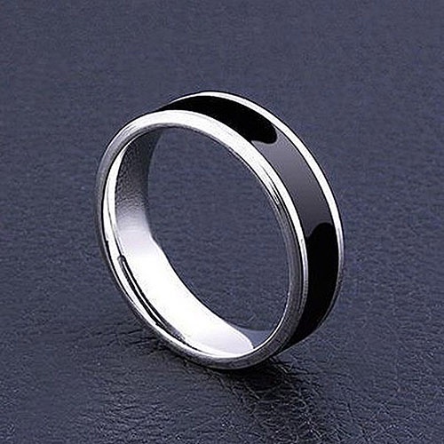 Hu Hu Hu Hu Hu Alat Bantu Pasang Kacamata♡ Cincin Bahan Titanium Stainless Steel Warna Hitam Untuk Pria Dan Wanita