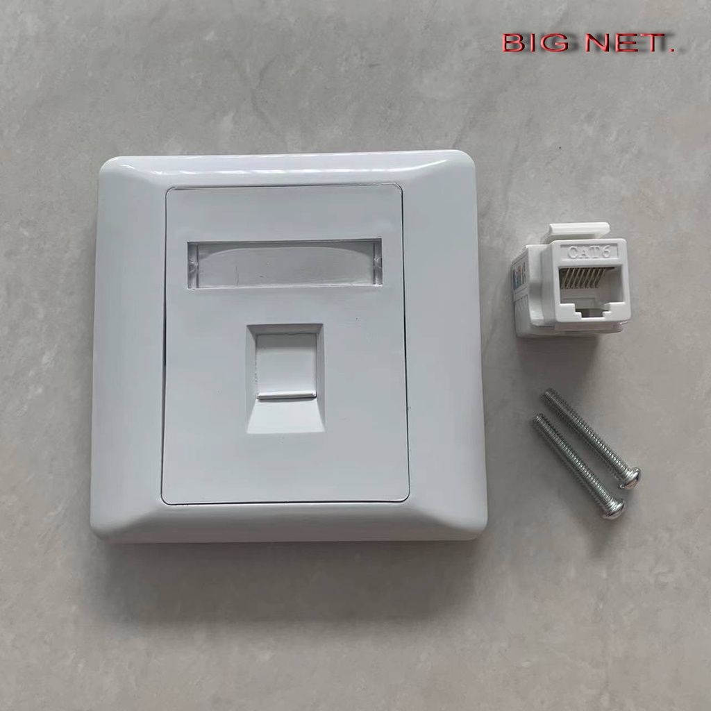 Face Plate Lan RJ45 Wall Plate 1 Port+Modular Cat 5E or Cat 6E