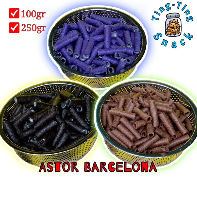 

ASTOR BARCELONA 100 GRAM RASA OREO BLUEBERRY COKLAT 100GRAM TINGTING SNACK