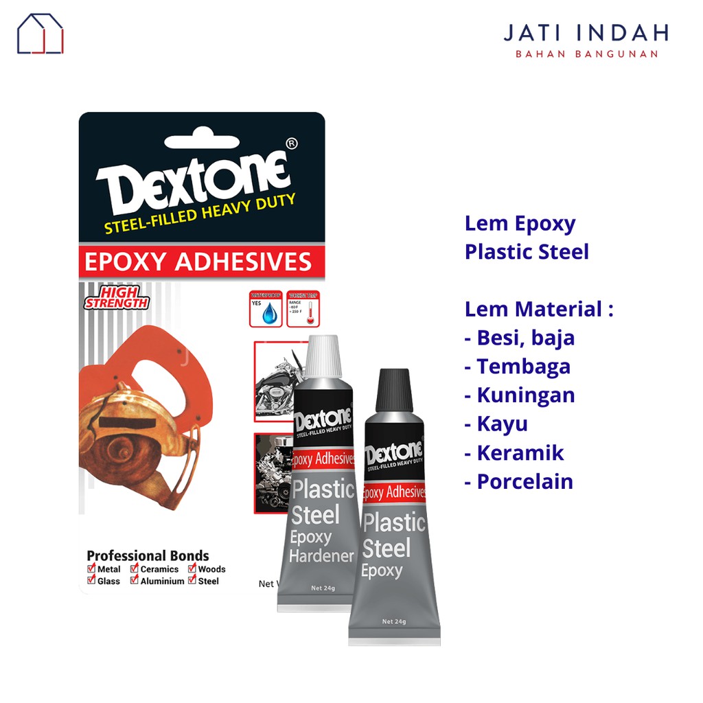 

Lem Epoxy Plastic Steel Dextone Tube 48 gram 5 Menit | Lem Material Besi Baja Tembaga Kayu Porcelain