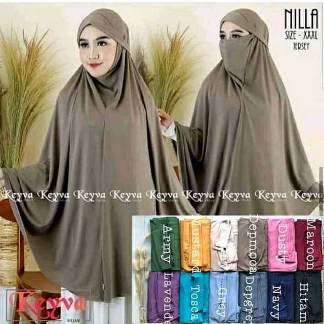 Hijab cadar jumbo Khimar Jersey syar'i