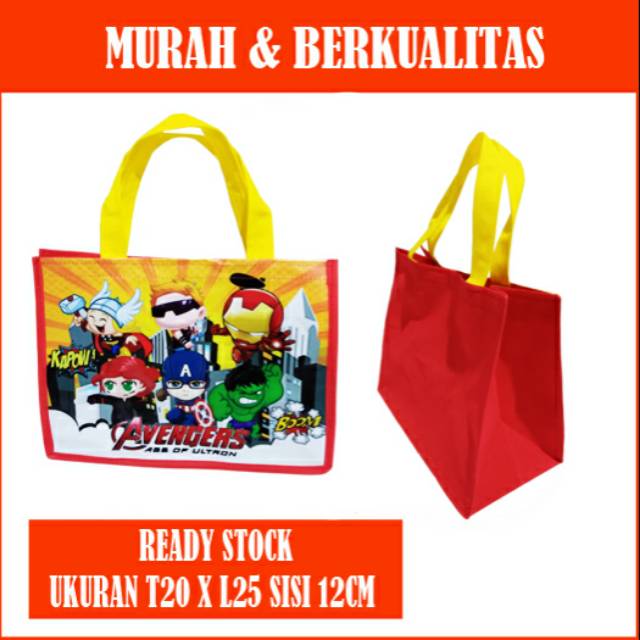 

Tas souvenir ultah AVENGERS/goodie bag ulang tahun AVENGERS TENTENG
