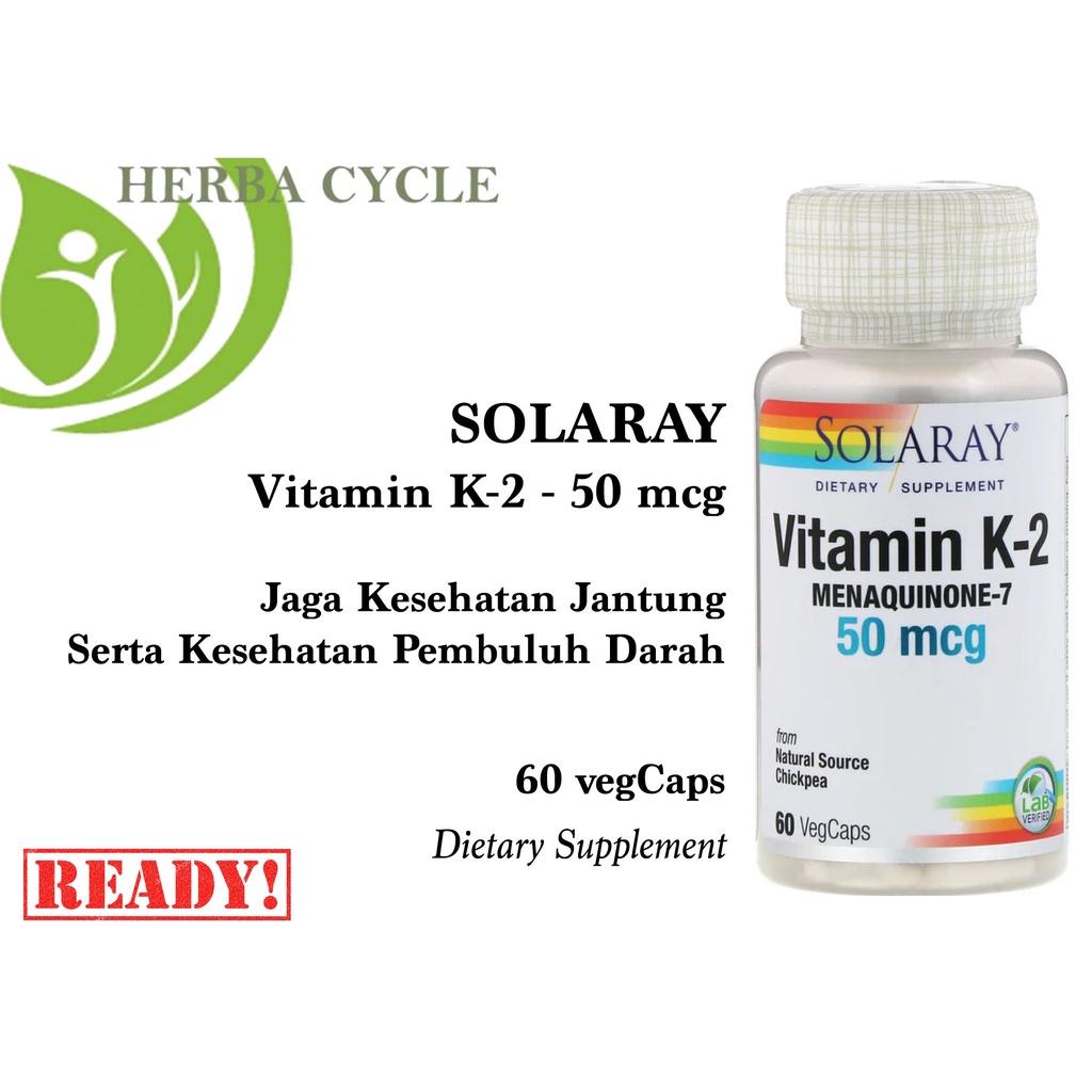 Solaray Vitamin K2 50mcg 60cap Menaquinone-7 Kesehatan Jantung ORIUSA