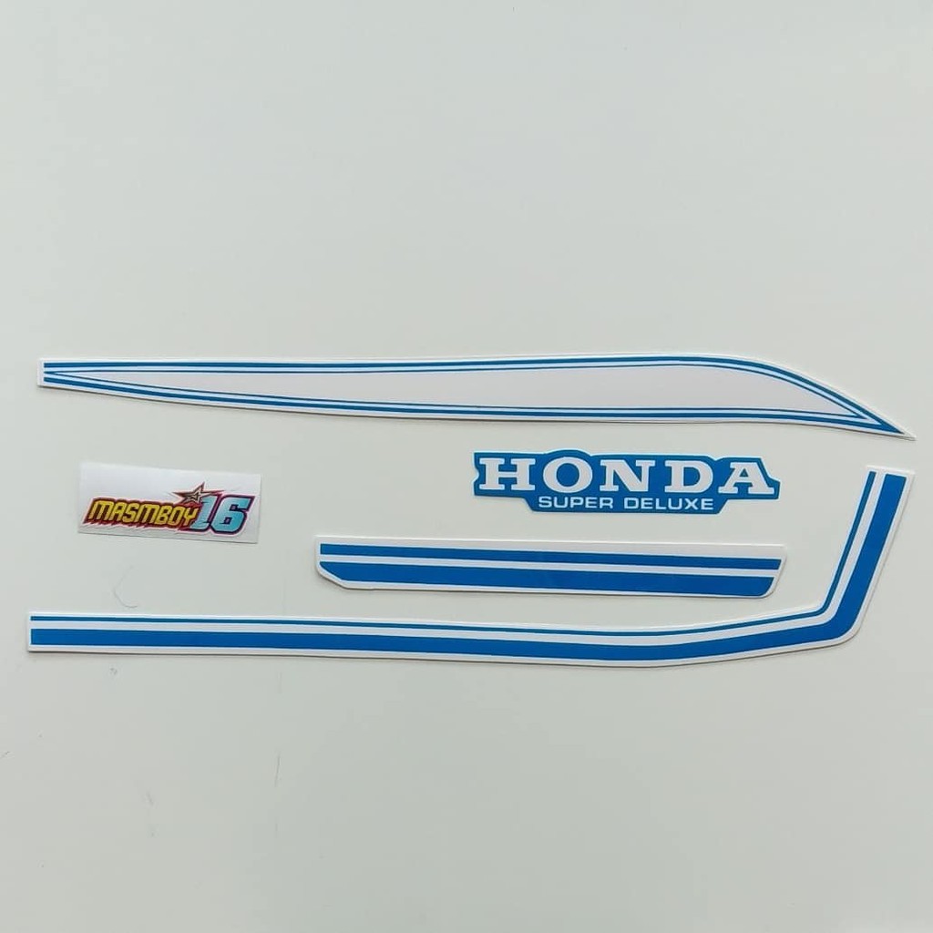 Striping honda GL100 GL125 1979 - 1980 biru putih