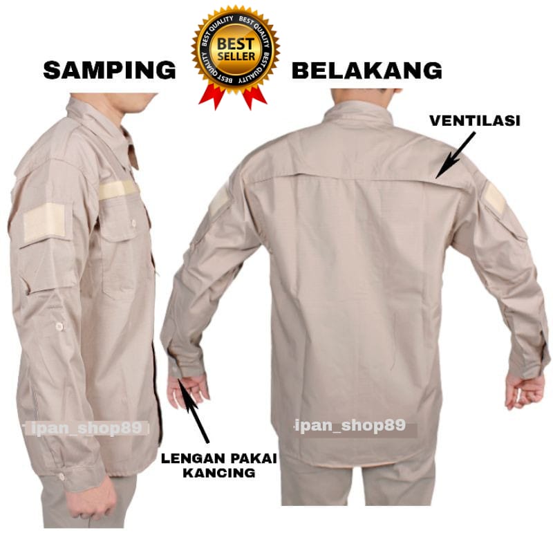 KEMEJA TACTICAL PRIA HEXAGON LENGAN PANJANG/KEMEJA LAPANGAN/KEMEJA TACTICAL/KEMEJA CASUAL