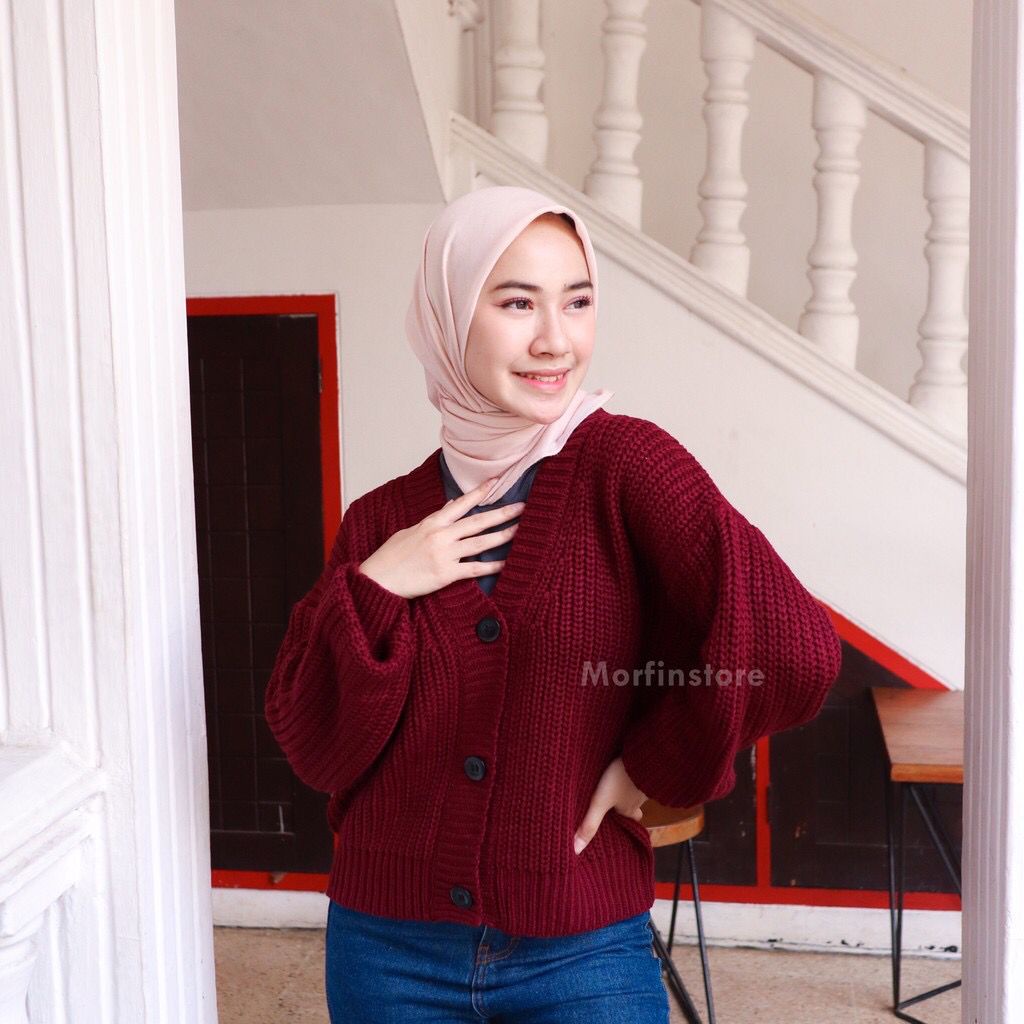 (PREMIUM) CARDIGAN RAJUT 7 GET TEBAL CROP OLIVIA CARDY KOREAN-3