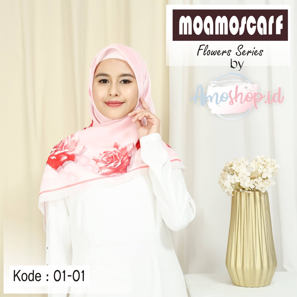 Hijab Segi Empat Motif Premium Lasercut Murah Scarf Flower Series