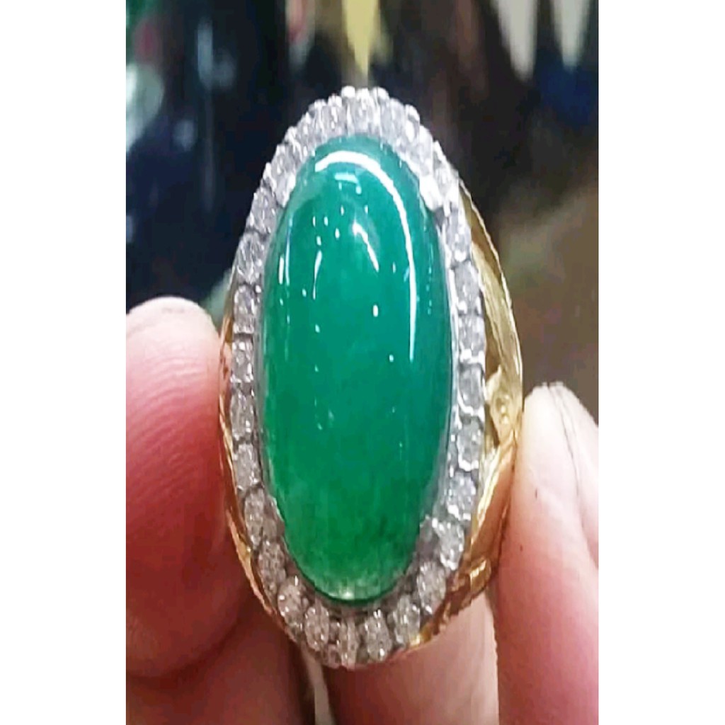 BACAN DOKO batu akik natural bacan doko gulau tosca super kristal size 15mm Ring Perak