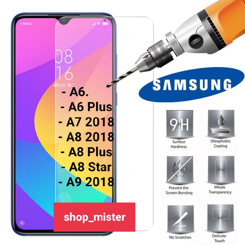 Tempered Glass Bening Samsung A6 2018 A6+ A6 Plus A7 2018 A8 2018 A8+ A8 Plus A8 Star A9 2018