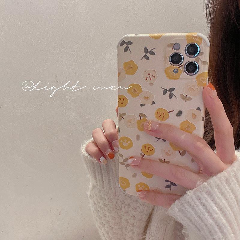 Sheepskin Design Yellow Flower Pattern IPhone Case IPhone 7 8 Plus X Xs Xr XsMax 11 11Pro 11promax 12 12Pro 12ProMax Soft Case Xhh4