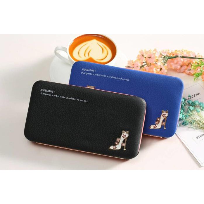 Megan Heels Wallet New Arrival Jimshoney Original/ Dompet Hp - Navy