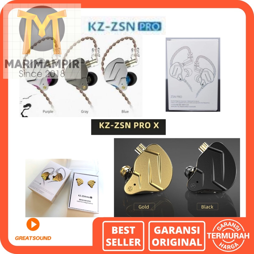 Marimampir Earphone KZ ZSN Pro Hybrid Headset Mic Headset KZ ZSN PRO Earphone Knowledge Zenith ZSN P