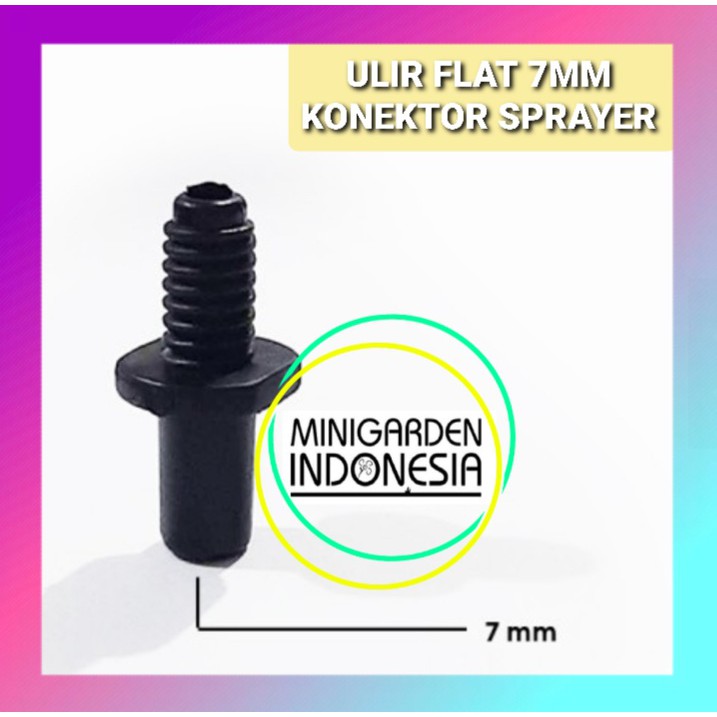 KONEKTOR NEPEL ULIR FLAT 7mm fitting joiner lurus ke sprayer sprinkler head mist fogger nozzle PE 7