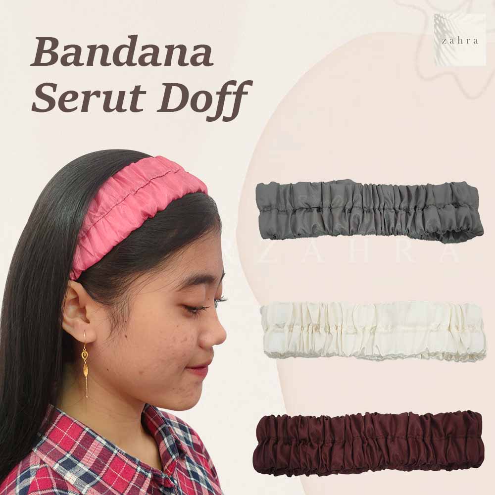 [ BUY 3 GET 1 ] BANDANA SERUT DOFF - Bandana korea puff headband ruffle kerut satin doff accessories awan aksesoris wanita