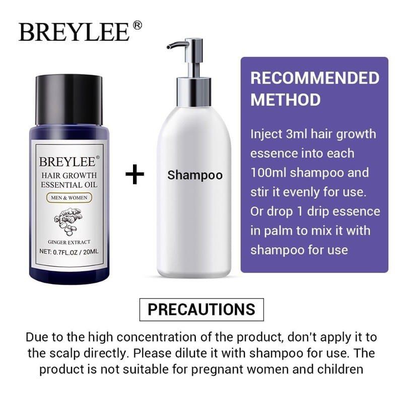 BREYLEE HAIR GROWTH ESSENTIAL OIL HAIR TREATMENT 20ml Anti-hair Loss hair care PENUMBUH RAMBUT