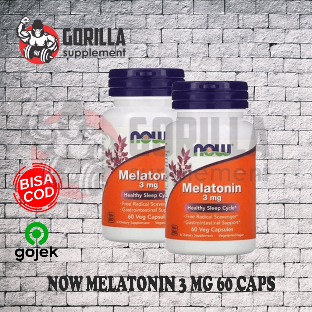 NOW FOOD MELATONIN 3 MG isi 60 Capsuls Kapsul Healthy Sleep Cycle