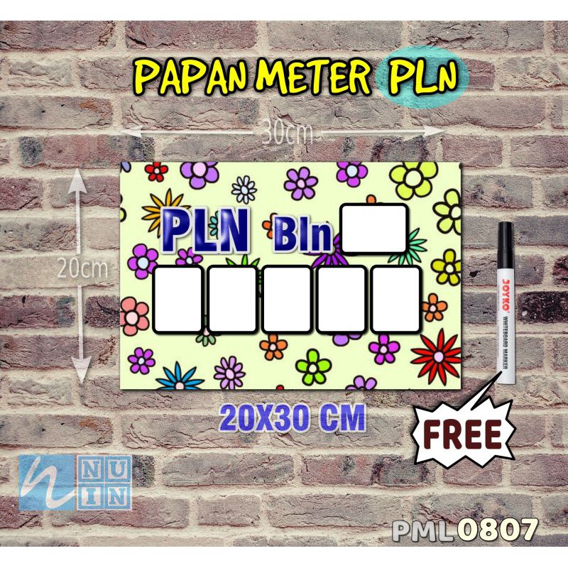 

Nuin Papan Meter Listrik PLN PAM motif Unik - Flower 07