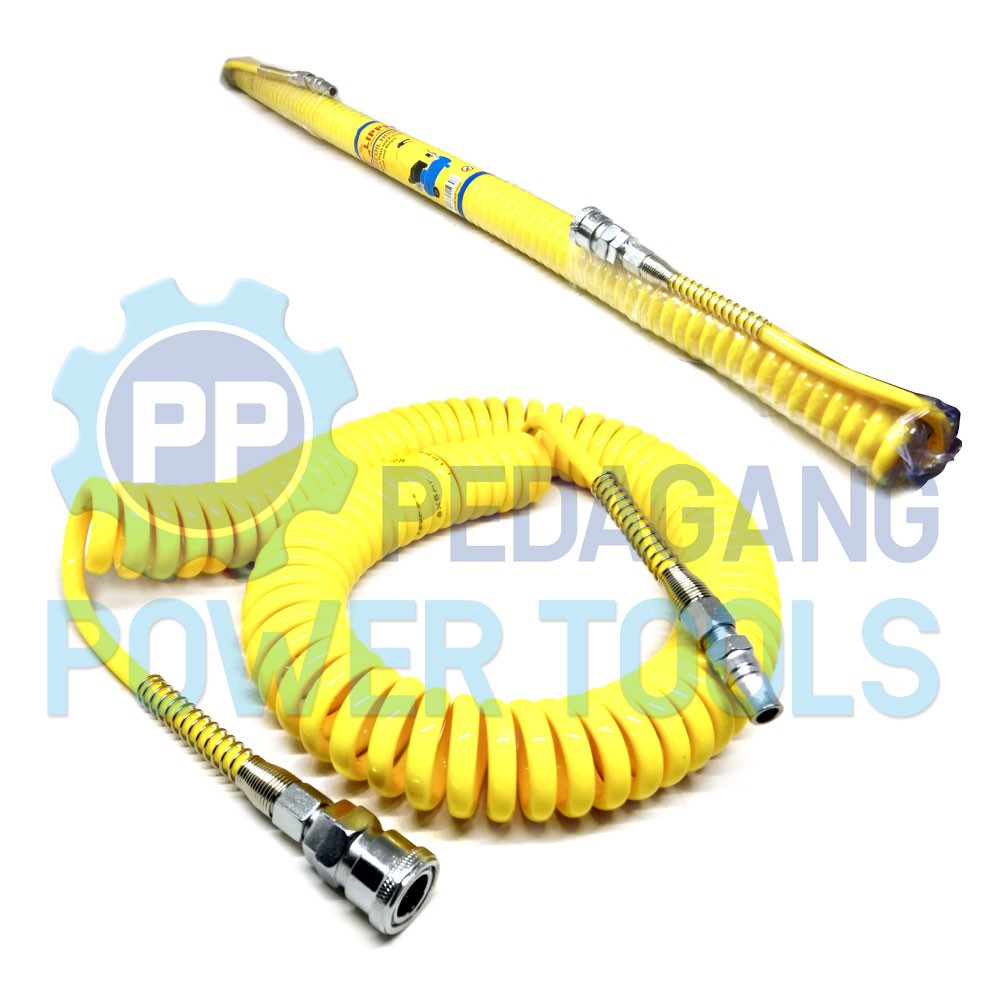 LIPPRO SELANG SPIRAL 9 METER KOMPRESOR ANGIN RECOIL KUNING 9309RH