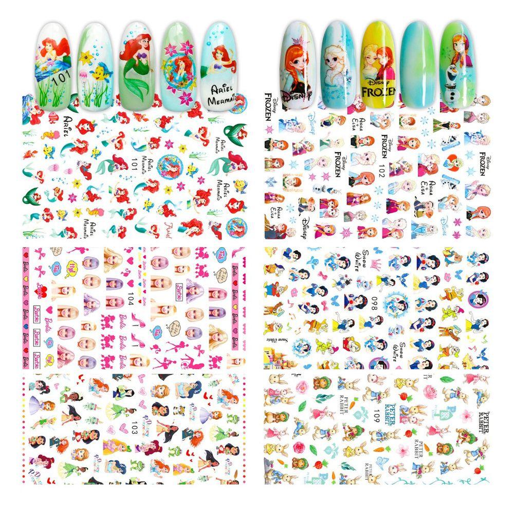 Stiker Kuku Motif Kartun Anime Mermaid Anna Untuk Dekorasi Nail Art