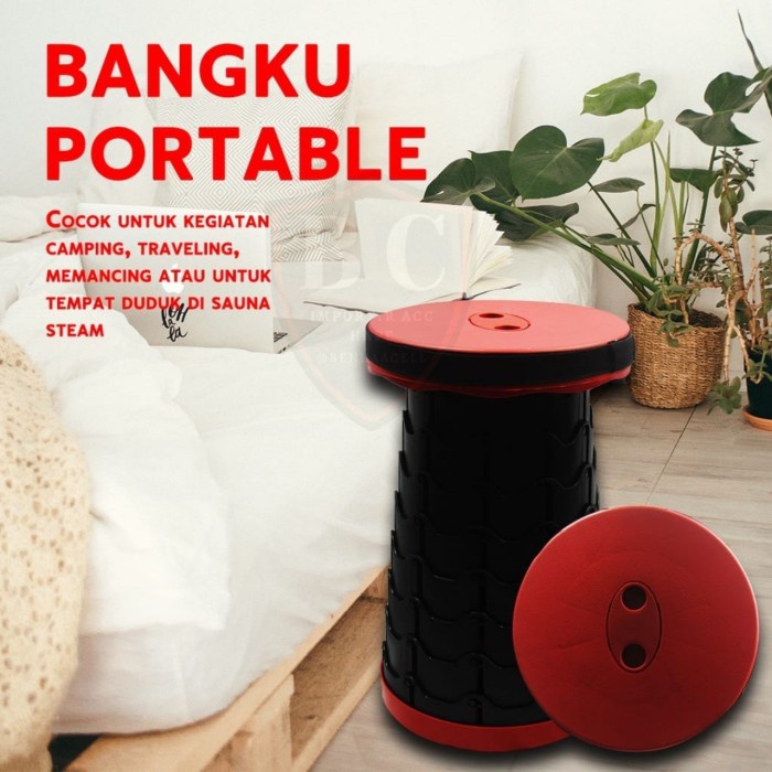 BANGKU LIPAT PORTABLE TAS TELESCOPIC KURSI LIPAT OUTDOOR SERBAGUNA