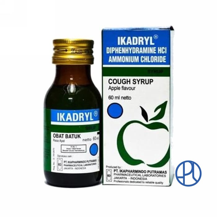 IKADRYL 60ML RASA APEL SIRUP 60 ML OBAT BATUK SYRUP ANAK BERDAHAK FLU KERING