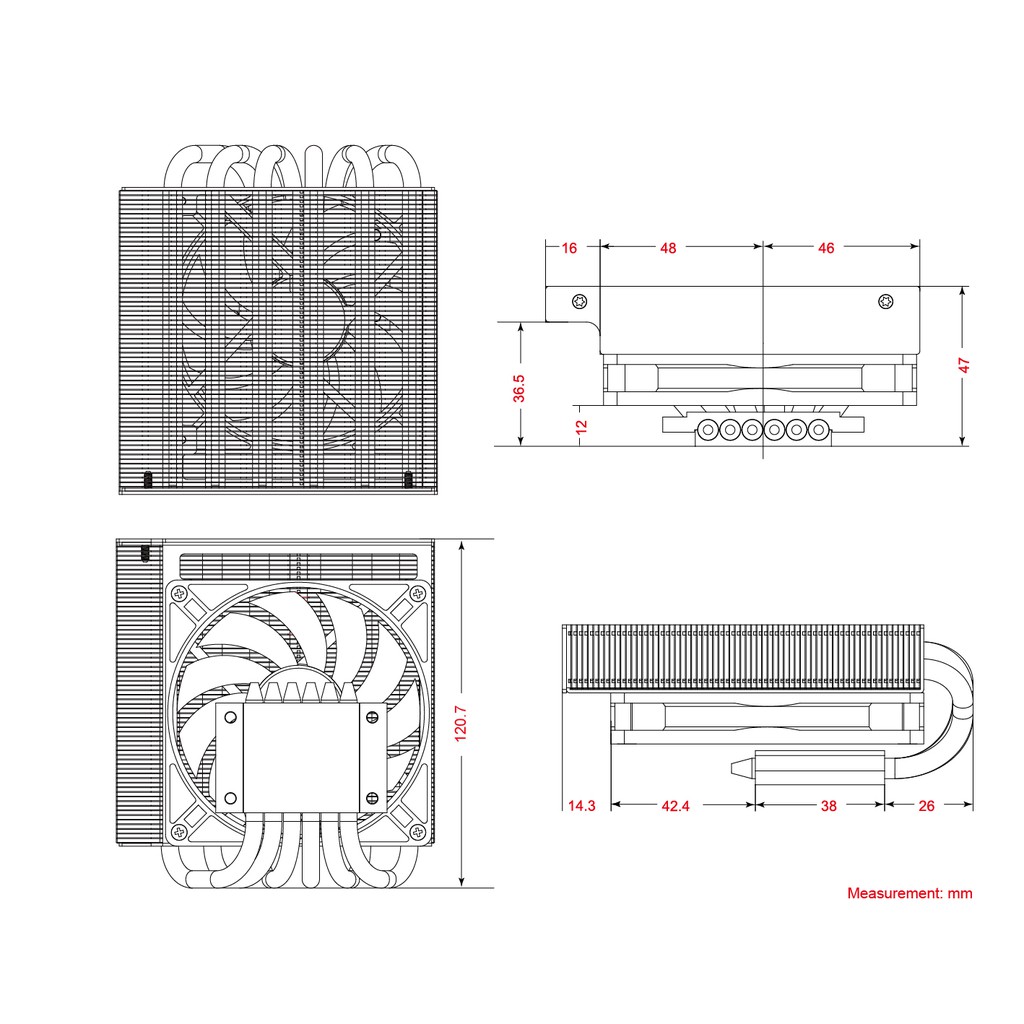 ID-COOLING IS-47K Low Profile CPU Cooler ( Intel / AMD )