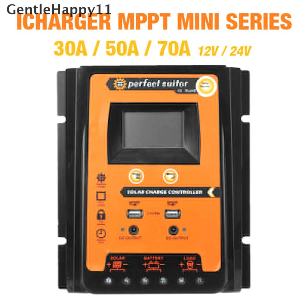 Gentlehappy MPPT Controller Charger Tenaga Surya 12 / 24V 30 / 50 / 70A Dual USB 5V Dengan Layar LCD