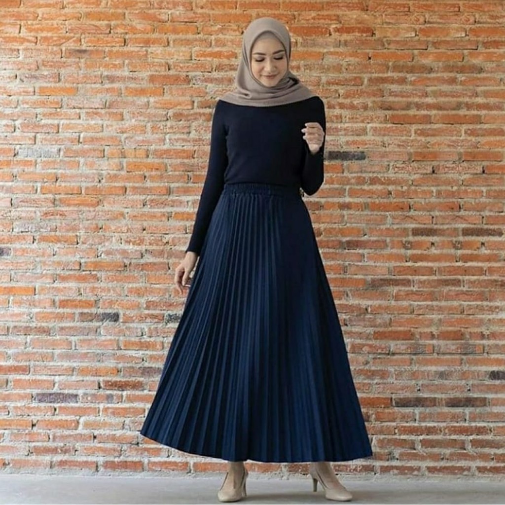 Rok Plisket Luvaline Plisket Panjang Pleated Skirt Flare Skirt Mayung Flowy Rempel