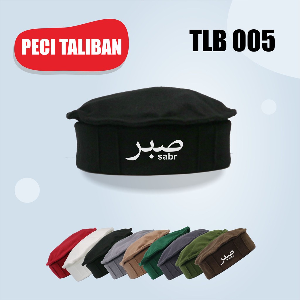 Peci Taliban Original Peci Kopiah Pakol Kaligrafi Sabar Topi Muslim Rosalhat Kopiah Afganistan