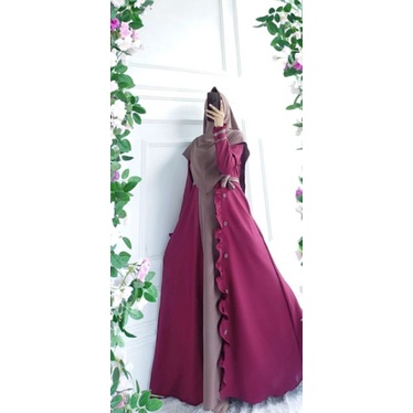 kode 8 Gamis Set Hijab ItyCrepe original Berkah / Anya Set Syari Itycrepe